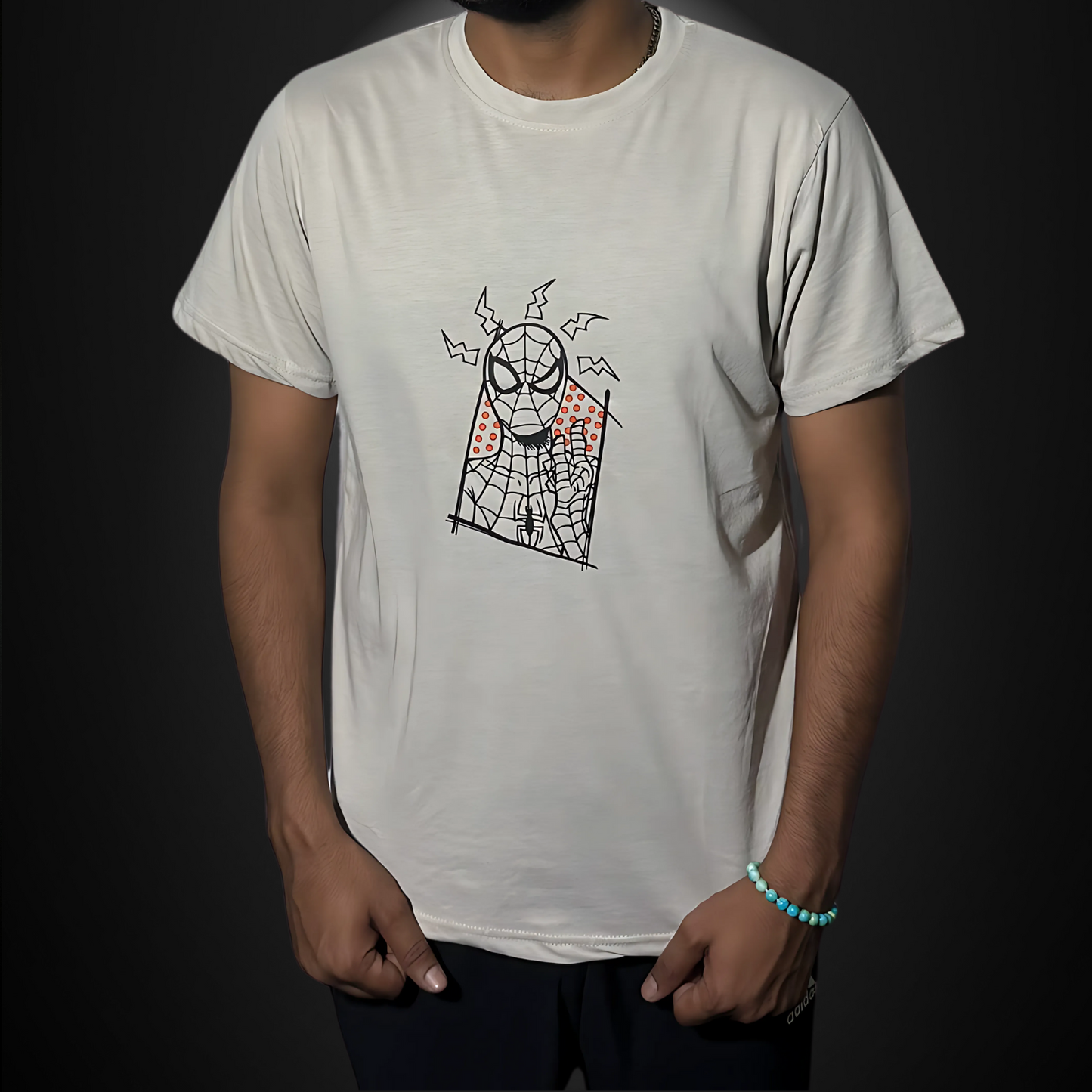 Spider man printed unisex Round neck Tshirt