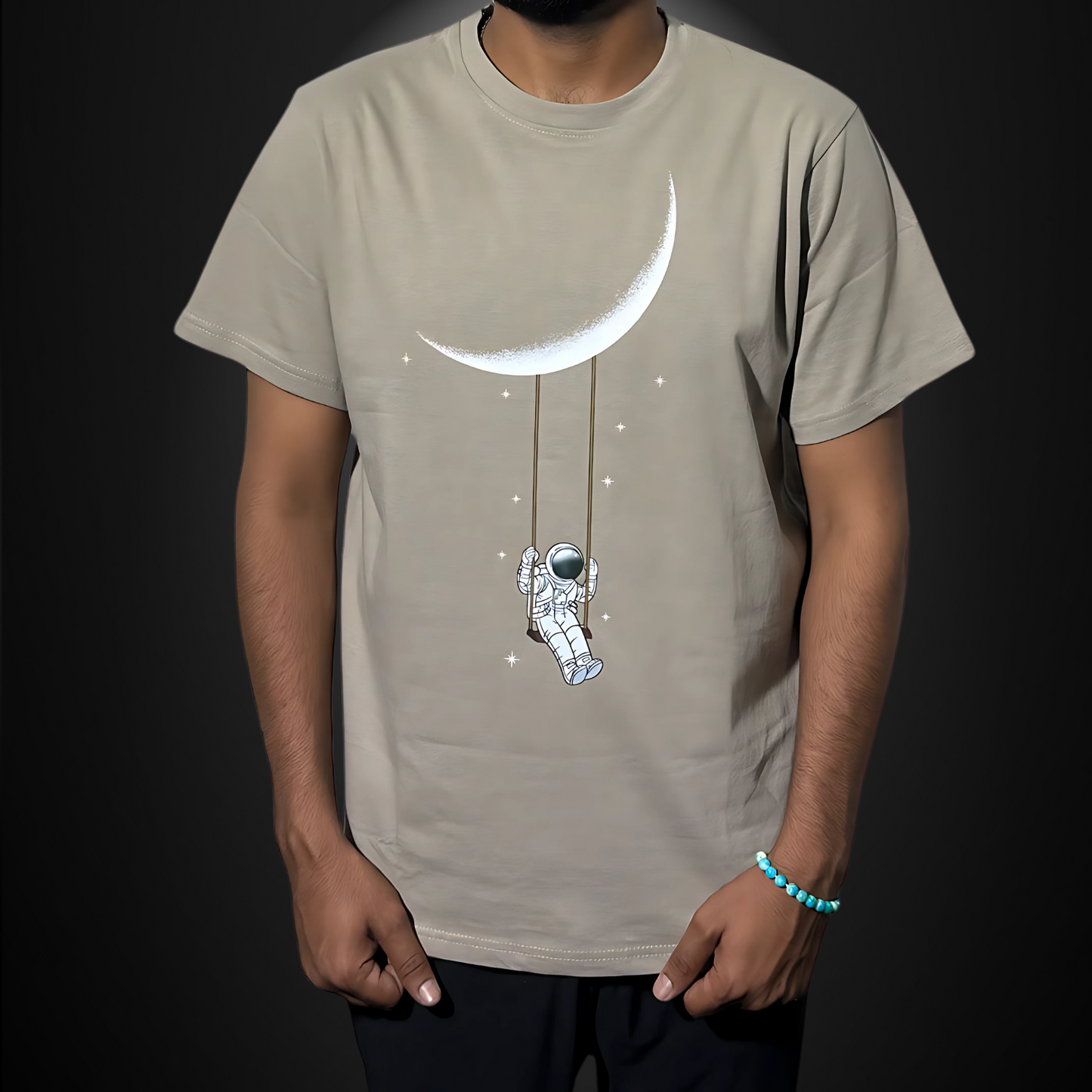 Swinging Astronaut Moon unisex T-Shirt