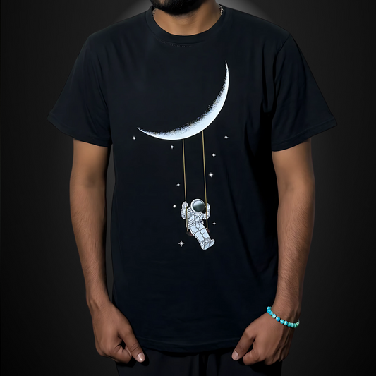 Swinging Astronaut Moon unisex T-Shirt